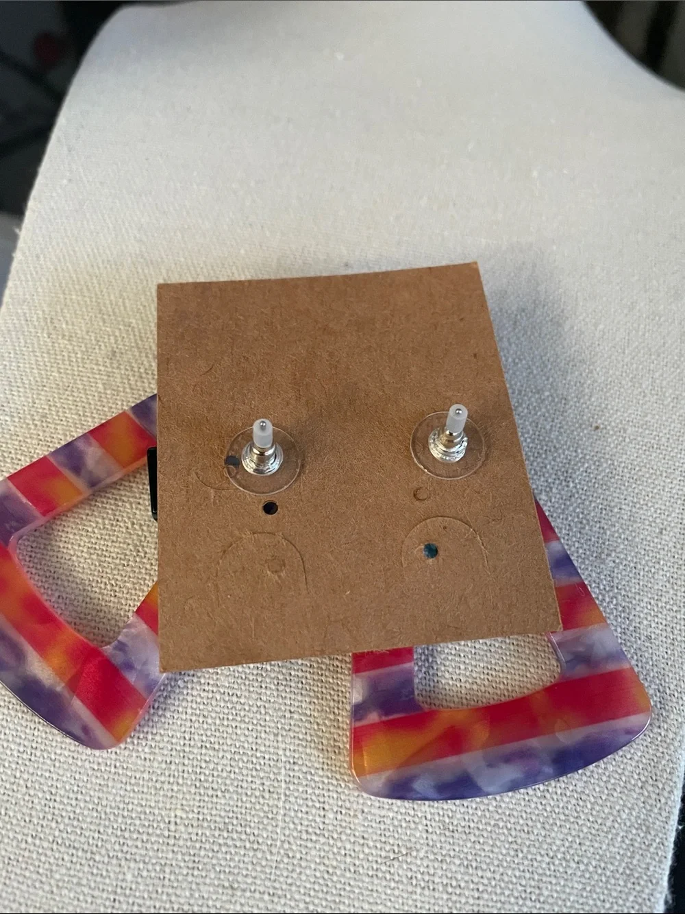 Plunder Colorful Striped Geometric Drop Earrings - Multicolor